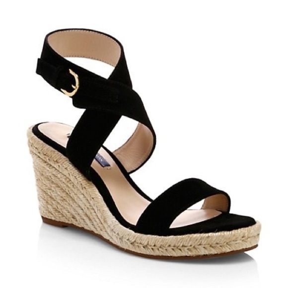 Stuart Weitzman Lexia Suede Espadrille Wedges - Picture 1 of 10